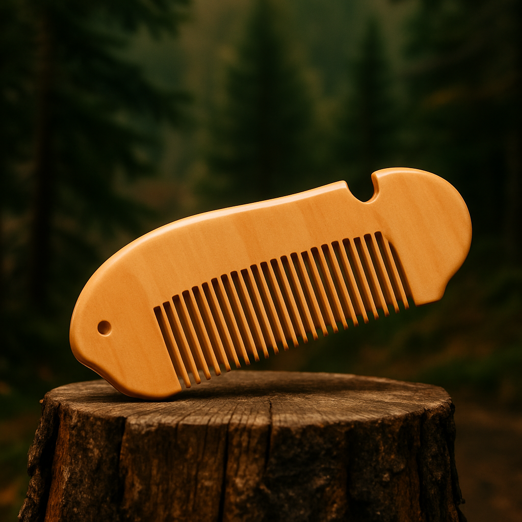 Natural Pear Wood Mustache Comb