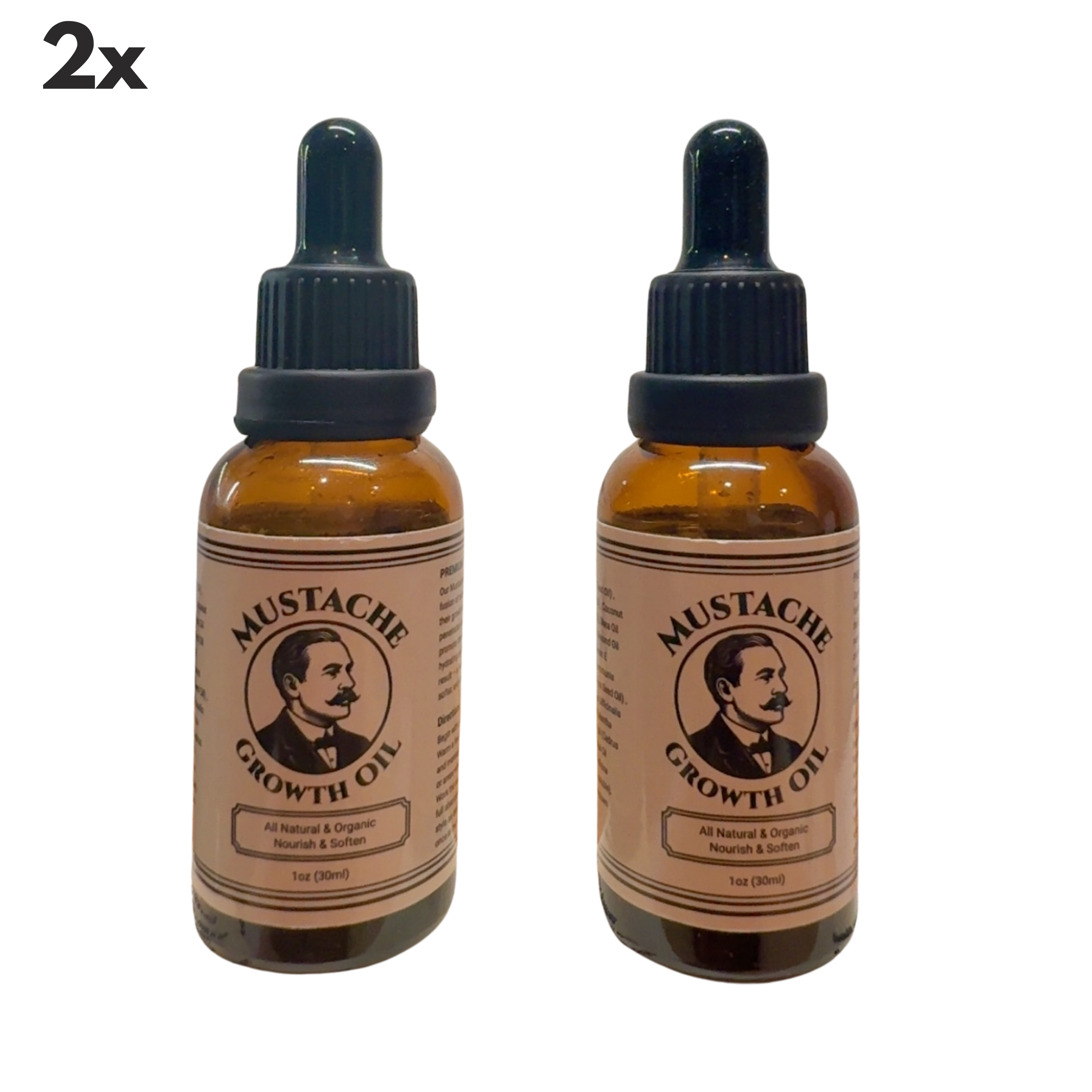 Organic Mustache Growth Oil Bundle (2x)
